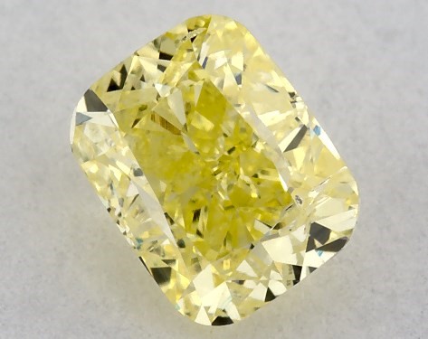 GIA 0.56 Carat Fancy Yellow-I1 Cushion Modified Cut Diamond